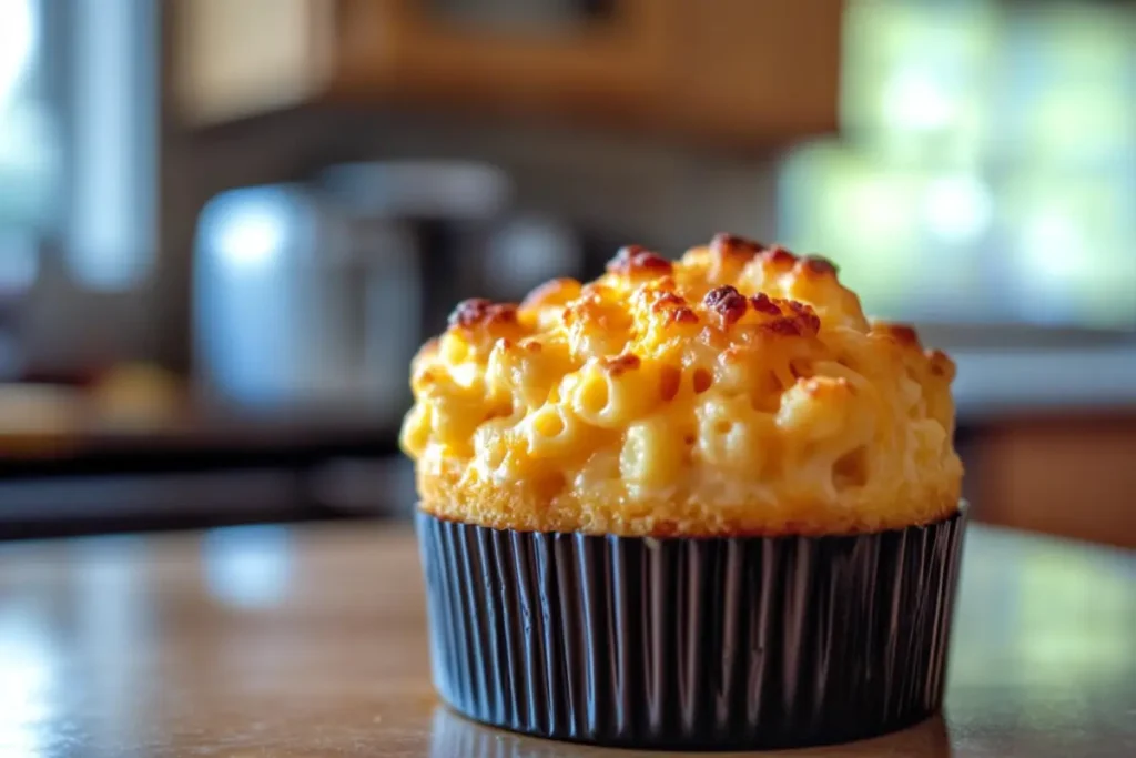 A creamy and golden white cheddar mac and cheese served in a skillet, garnished with fresh parsley for a gourmet touch.