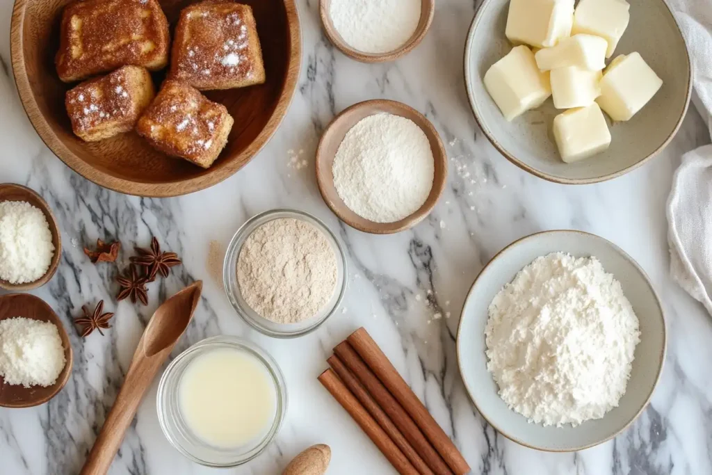 Cinnamon Roll French Toast Bites ingredients