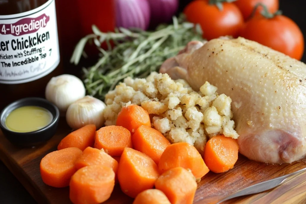 Warm and inviting 4-Ingredient Slow Cooker Chicken with Stuffing