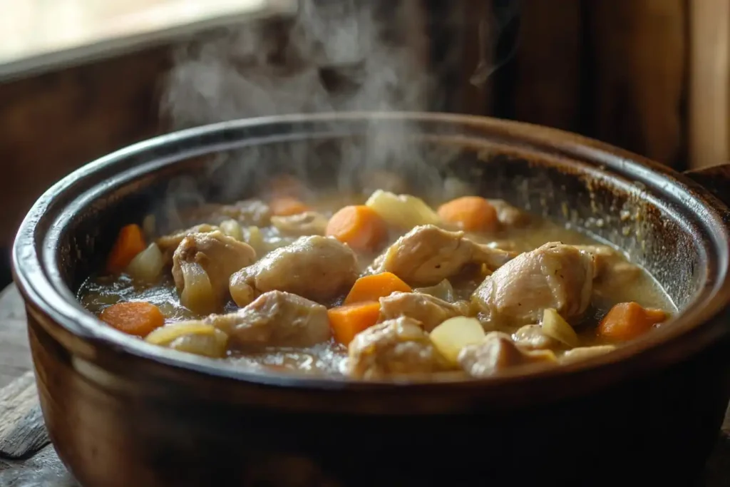 Rustic slow cooker chicken and gravy