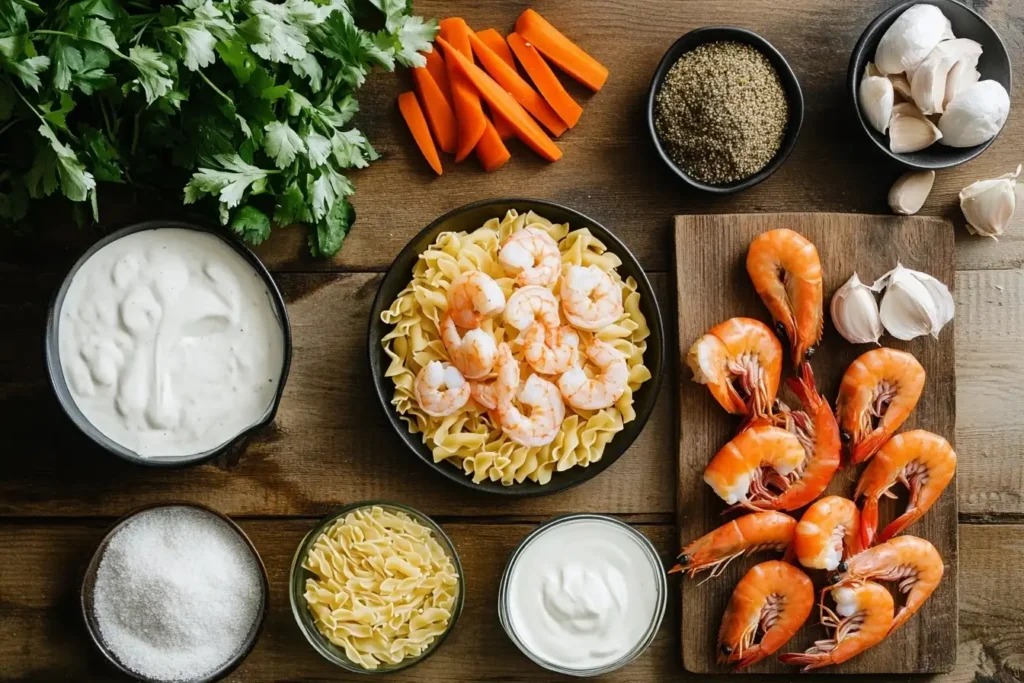 Cajun Shrimp and Chicken Pasta ingredients